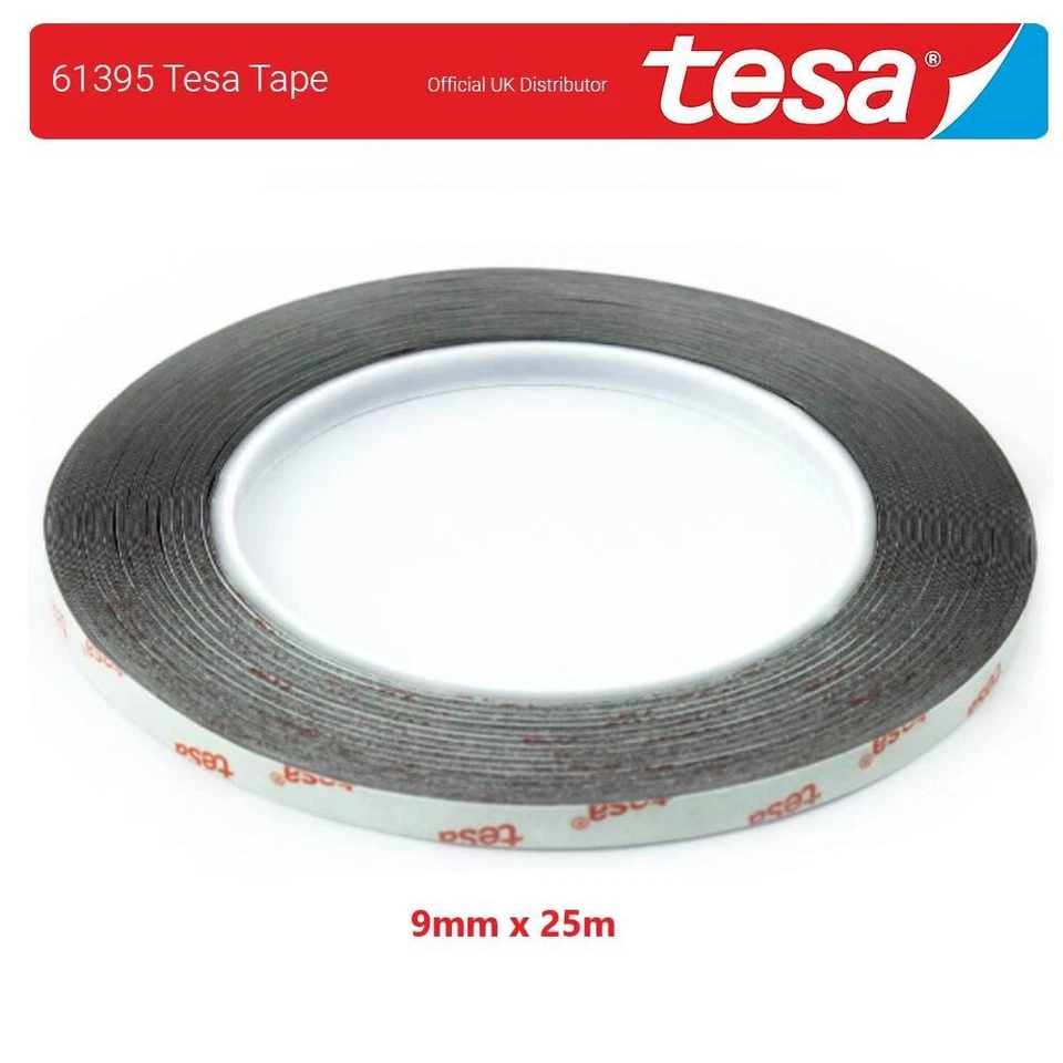 IPARTS4U 61395 Tesa Tape - Black - 9mm x 25m - UK Official Tesa Supplier - Fast Delivery