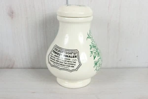 Reproduction Pottery Apothecary Jar Bathroom Medical Display Gilbertsons Inhaler - Picture 1 of 7
