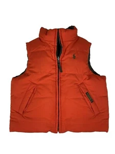 POLO Ralph Lauren Orange Green Reversible Youth Boys Down Filled Puffer Vest 2T - Picture 1 of 9