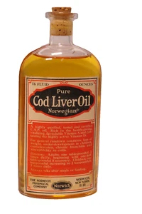 Antique Norwich Cod Liver Oil Bottle 16Oz Unopened - Picture 1 of 8