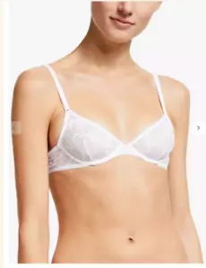 John Lewis T-Shirt Bra White Size 28B Gentle Support Selma Lace Teen First Bra - Picture 1 of 5