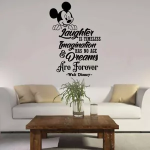 Dreams Forever Disney Mickey Quote Vinyl Wall Art Sticker for Home Room Decals - Picture 1 of 5