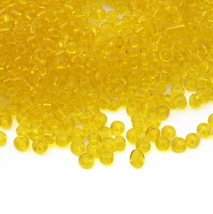 Lot (1850) vintage Czech golden yellow rondelle glass seed beads 1.5mm - Picture 1 of 3