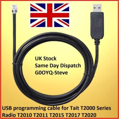 Cable de programación USB para adaptarse a Radio Tait Serie T2000 T2010, T2011, T2015, T2017