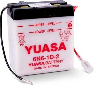 Yuasa Conventional 6N61D2 6 Volt Battery For Kawasaki KE175 1976-1978 YUAM2662B - Image 1 of 3
