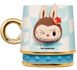 NEW POP MART LABUBU THE MONSTERS Let's Checkmate Series Mug Blue Authentic US - Picture 1 of 2