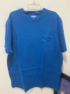 T-shirt Duluth Trading uomo taglia XL coda lunga orlo aderente tasca cotone spesso blu - Foto 1 di 9
