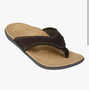 Spenco Yumi Leder - Herren Orthesen Sandalen dunkelbraun - Größe 10 - Bild 1 von 4
