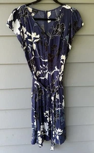 Talbots Blue Floral Dress Sz 12P 12 Petite - Picture 1 of 3