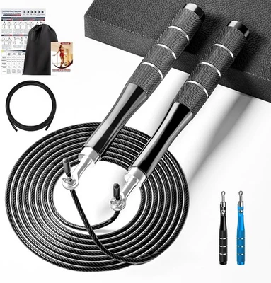 Speed Rope 300cm Verstellbar Springseil Boxen Fitness Alu Griffe - Bild 1 von 4