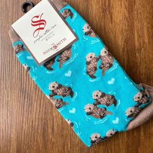 Socksmith "Significant Otter" Crew-Socken aus grafischer Baumwolle hellblau Damen 5-10,5 - Bild 1 von 7