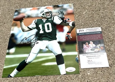 Foto firmada por Chad Pennington Jets 8x10 certificado de autenticidad JSA Nueva York Foto 1 de 2
