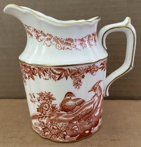 Vintage ROYAL CROWN DERBY Red Aves Pitcher / Creamer Made England Bone China - Picture 1 of 11