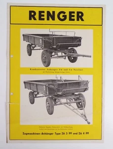 Altes Prospekt Renger Zugmaschinen Anhänger um 1950 - Bild 1 von 3