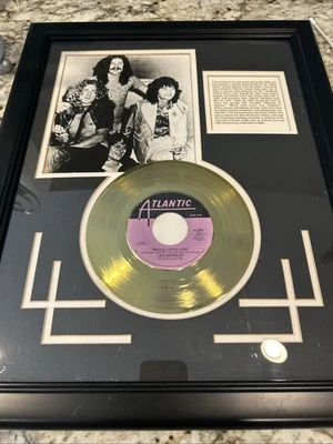 LED ZEPPELIN WHOLE LOTTA LOVE GOLD In Black Frame , Picture And Bio. - Image 1 of 4