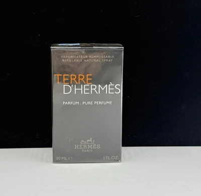 NUEVO Terre D'Hermes Hermes Hombres 1 OZ Perfume Puro Hombres Colonia Auténtico Nuevo en Caja Foto 1 de 4