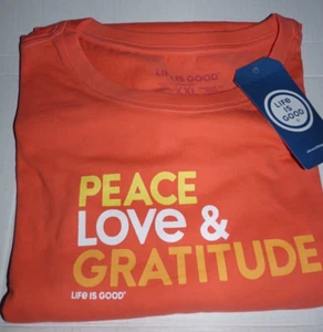 Camiseta trituradora de manga larga Life is Good Peace Love & Gratitude muy relajada XXL - Imagen 1 de 4