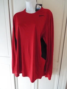 NWT NIKE MEN'S LS LONG SLEEVE TRAINING SHIRT RED BLACK STYLE 408329 648 SZ M - Picture 1 of 21