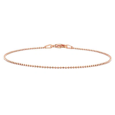 Brazalete de cadena de bola de 1 mm enchapado en rosa Amour - 7,5 pulgadas Foto 1 de 4