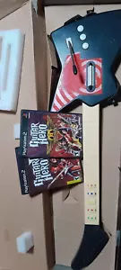 Guitar Hero Red Nyko Frontman Wireless Guitar PS2 80592 NO DONGLE-With 2 Games - Picture 1 of 7