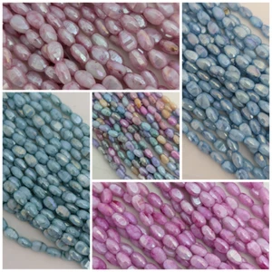 Crackle Glass Beads, Faceted, AB Plated, 9mm x 6mm, Choose Your Colour - Picture 1 of 11