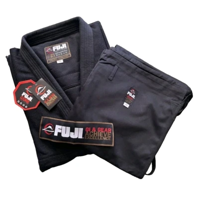 Fuji All Around Mens BJJ Gi Size A6 Jiu-Jitsu Judo Black on Black Adult Unisex - Image 1 of 4