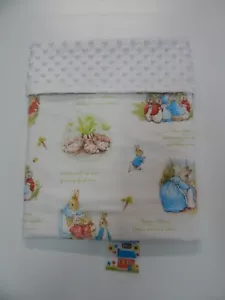 Peter Rabbit Blanket 90cm x 70cm Minkee Dot Back 100% Cotton - Picture 1 of 3