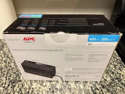 APC Battery Back-UPS 6 Outlets 2.3 Hrs. Runtime 450VA 255 Watts NIB BN450M - Image 1 of 2