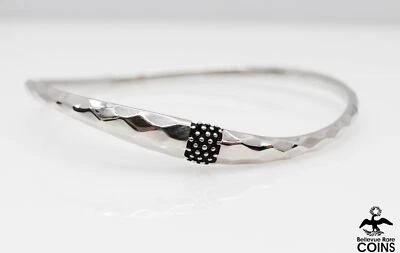 Michael Dawkins Sterling Silver Repoussé & Caviar Bead Wavy Bangle Bracelet - Image 1 of 4
