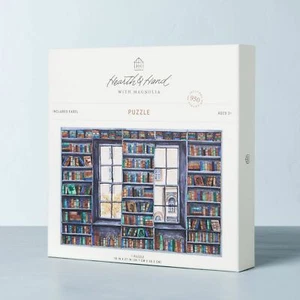 Hearth Hand Magnolia Puzzle Library Bookshelves Bookshop 950pc +Box Easel 18x27" - Picture 1 of 5