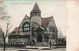 Saginaw Michigan Hoyt Bibliothek Postkarte LP71 - Bild 1 von 2