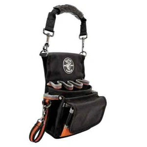 Klein Tools Tradesman Pro 7-1/2 in 9-Pocket Tool Holster Belt Bag Clip-On Black - Picture 1 of 7