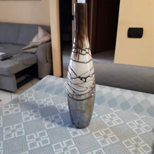 🟢 vaso forma bottiglia incamiciato in vetro di Murano multicolore anni70 - Foto 1 di 4