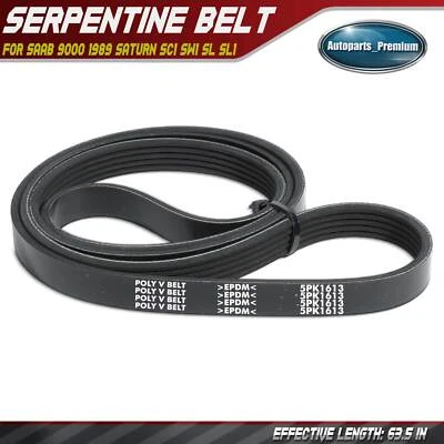 63.5 in Serpentine Belt for Saab 9000 1989 Saturn SC1 SW1 1993-1999 SL SL1 93-01 - Image 1 of 4