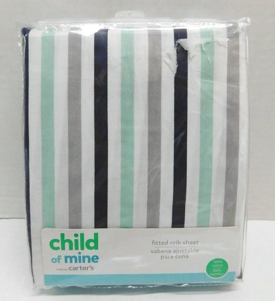 Sábana bajera ajustada a rayas multicolores Carter's Child of Mine Boys Foto 1 de 4