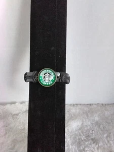 STARBUCKS Cabochon Glas Charm mit Lederband erweiterbar Armband - Bild 1 von 7
