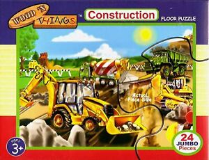 Construction SITE 2x3 Foot Large Floor Puzzle  24 Jumbo Piece by Wood N Things 