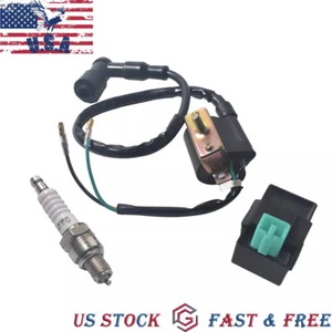 Ignition Coil CDI Spark Plug Kit For Chinese ATV Quad 50cc 70cc 90cc 110cc 125cc - Foto 1 di 11