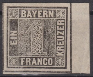 == AD Bayern Mi. 1Ia Platte 1 ungebraucht *, kompetent geprüft == - Picture 1 of 3