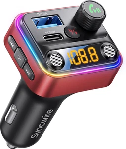 Bluetooth 5.4 FM Transmitter Car Adapter with Fast Charging & HiFi Sound - Picture 1 of 15