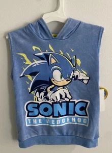 Boys' Sonic the Hedgehog Cutoff Top Hoodie New - Picture 1 of 3
