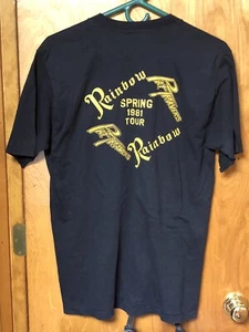 Vntg 1981 Rainbow Blackmore Pat Travers See Factor Concert Tour Crew T Shirt - Picture 1 of 6