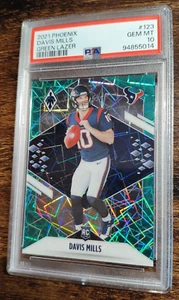 2021 Phoenix Davis Mills RC Green Lazer /25 #123 PSA 10! POP 2! ROOKIE! - Picture 1 of 2