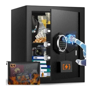 Mejasg 45L Safe Tresor Fingerabdruck mit A4 Feuerfester Tasche, Fingerabdruck - Picture 1 of 10