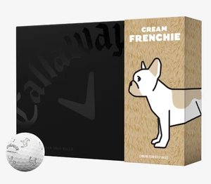 Callaway Small Dogs Frenchie Golfball 12er Set Limited Edition Cremefarben - Bild 1 von 3