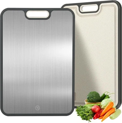 FUHITIM Titanium Cutting Board Double-Sided for Kitchen, Dishwasher Safe Large Size US