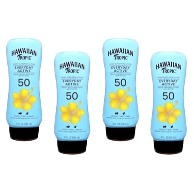 Loción deportiva Hawaiian Tropic Everyday Active Island - SPF50, 8 fl oz - Paquete de 4 Foto 1 de 4