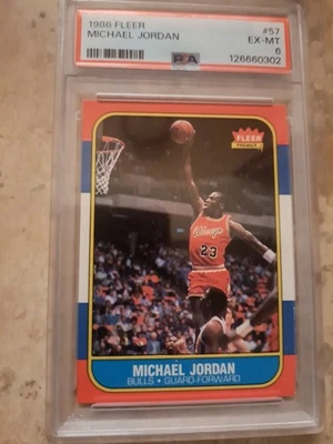 1986-87 Fleer #57 Michael Jordan R C. PSA6 Looks Fantastic. Christmas Is Coming - Image 1 of 2