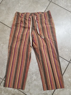 VTG Lauren Ralph Lauren Sz 0 Color Striped 100% Cotton Denim Cropped Jeans - Image 1 of 4