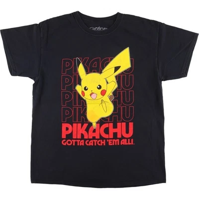 Pokemon Pikachu Camiseta Negra Hombre L Cuello Redondo Gráfico Camiseta Algod... - Imagen 1 de 4